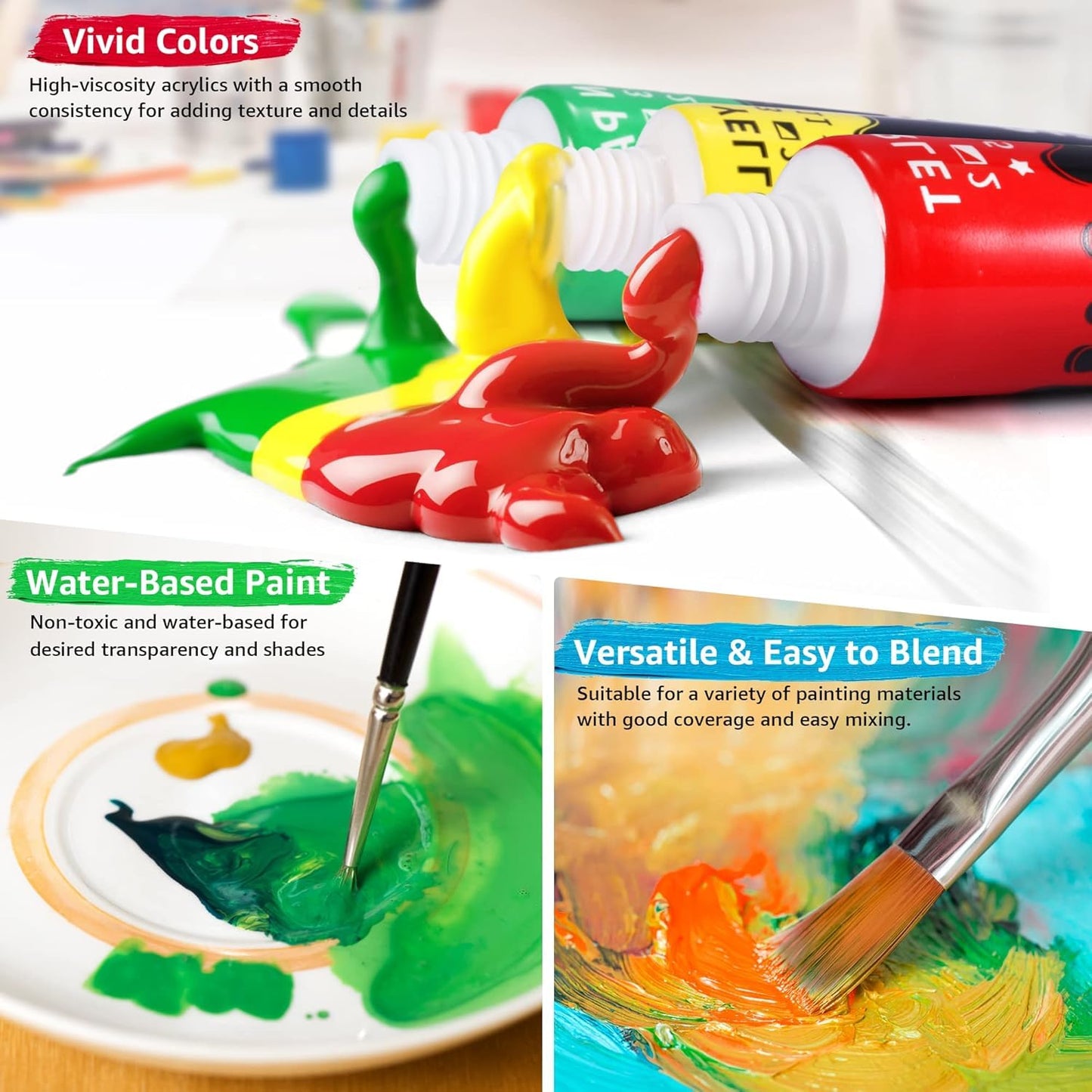 Acrylic Glass Paint Set with 6 Brushes, 1 Palette, 12 Colors Stain Glass Paints for Wine Glass, Waterproof Acrylic Enamel Paint Kit to Create Translucent Arts on Porcelain, Window & Ceramic