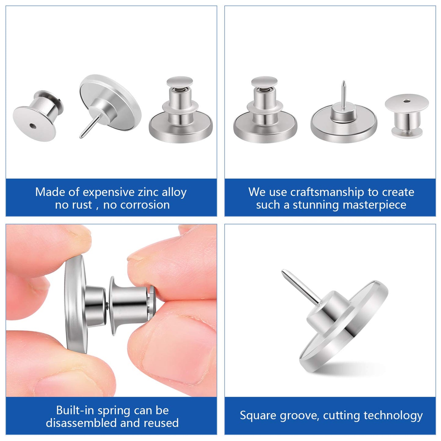 12 Sets Button Pins for Loose Jeans, No Sew and No Tools Instant Replacement Snap Tack Pant Button, Ceryvop Reusable and Adjustable Metal Pants Button Tightener