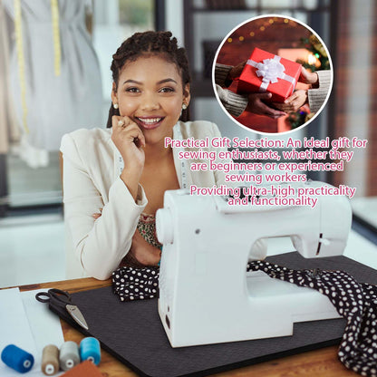 2 Pcs Sewing Machine Muffling Mat Pedal Sewing Mat Reduce Vibrations Noise No Slip Machine Accessories for Quilting(15" X 20" and 9" X 14",Black)