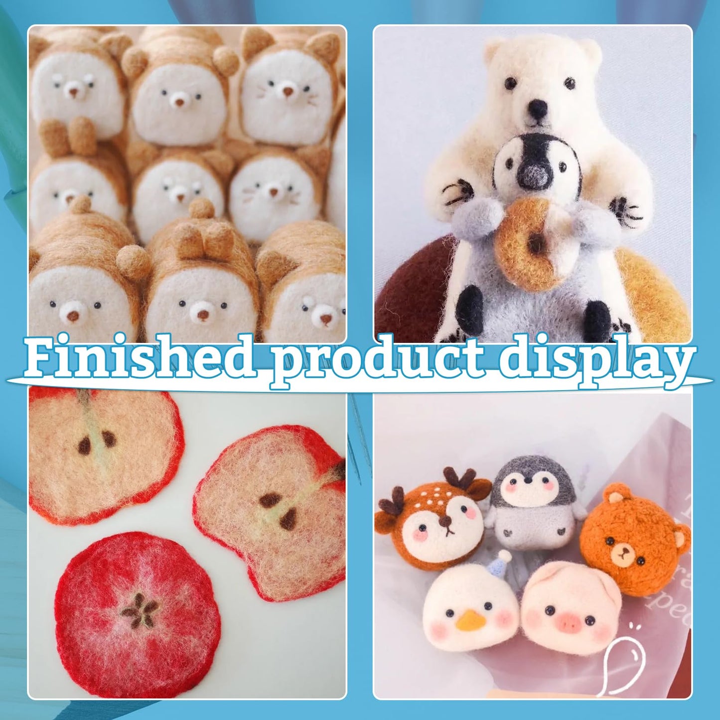 63PCS Needle Felting Kit, Needle Felting Tools,Wool Needle Felting Supplies with Needles Felting Needles, Wooden Handle, Needle Felting Tools, Perfect for DIY Felting Wool Projects