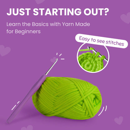 Crochet Kit for Beginners - Learn to Craft Amigurumi Stuffed Animals - Knitting Gift for Kids (13+) and Adults - Beginner-Friendly Yarn - Stitch-by-Stitch Video Tutorial - Turtle Hugo