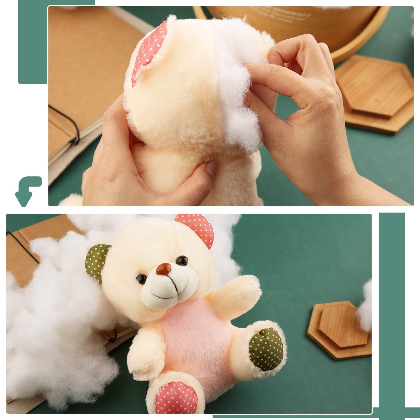 1.8oz Polyester Fill, Premium Polyester Fiberfill, Recycled Polyester Fiber, Stuffing for Stuffed Animals, High Resilience Stuffing Fluff Fiberfill for Pillow Filling, Animals Dolls DlY