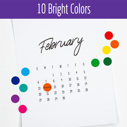 1050 PCS Colored Dot Sticker, 10 Bright Color Round Polka Circle Labels for Warehouse, Retail, Home Organization, Classroom, Office, Food Service and Medical (Each Measure 3/4")