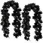 Black Maple Leaf Garland, 2PCS Halloween Artificial Hanging Fall Leave Vines, Fall Floral Garlands Thanksgiving Decor for Home Wedding Party (11.8FT)