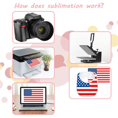 20 Pieces Sublimation Blanks White Bibs for Baby Decorating Washable Reusable Fabric Bibs (White)