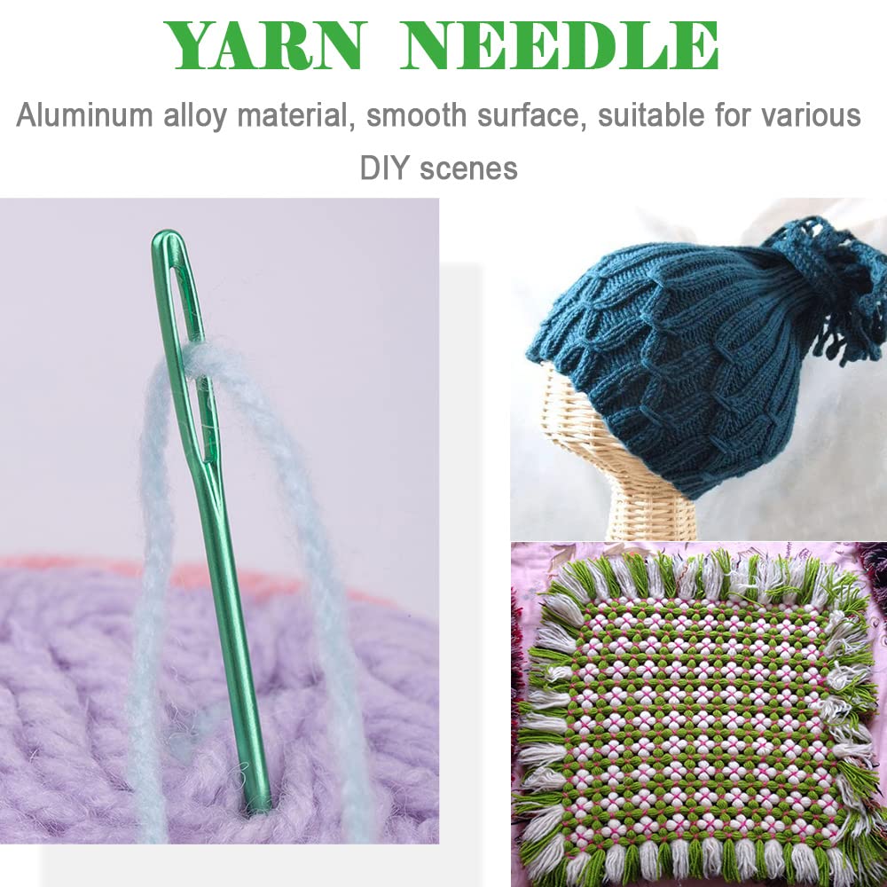 10Pcs Yarn Darning Tapestry Needle,Large Big Eye Weaving Needle Bent Needles with Aluminum Storage Tube