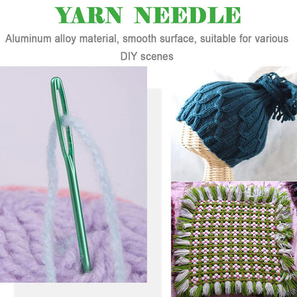 10Pcs Yarn Darning Tapestry Needle,Large Big Eye Weaving Needle Bent Needles with Aluminum Storage Tube