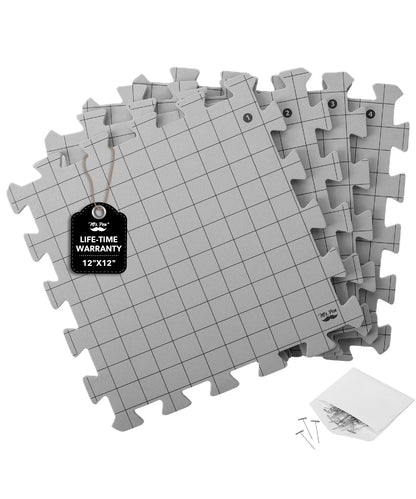 Mr. Pen- Interlocking Blocking Mats, 12”x12”, 4 Pack, Blocking Mats for Knitting & Crochet Projects with 50 T-Pins, Knitting Blocking Mats and Pins, Crochet Blocking Board for Crocheting