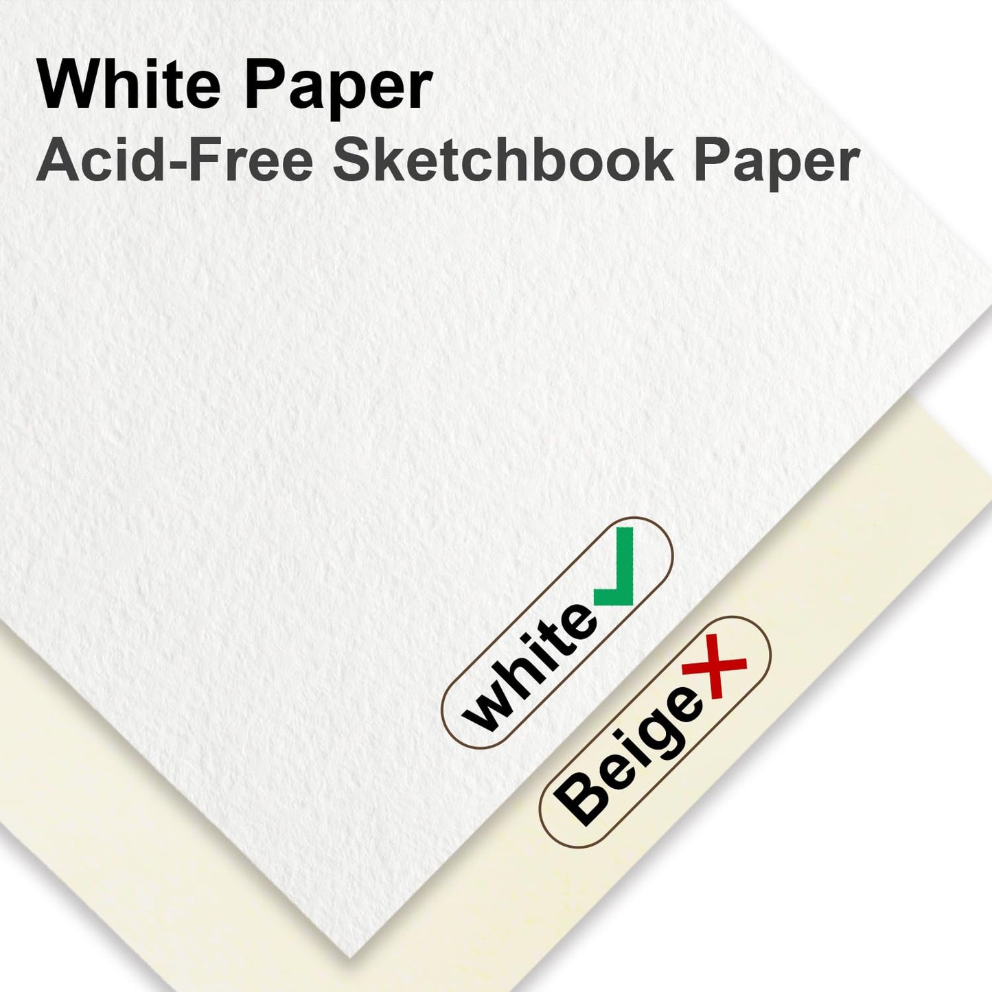 5.5" x 8.5" Sketchbook Set, Top Spiral Bound Sketch Pad, 2 Packs 100 Sheets Each (68lb/100gsm), Acid Free Art Sketch Book Artistic Drawing Painting Writing Paper for Beginners Artists