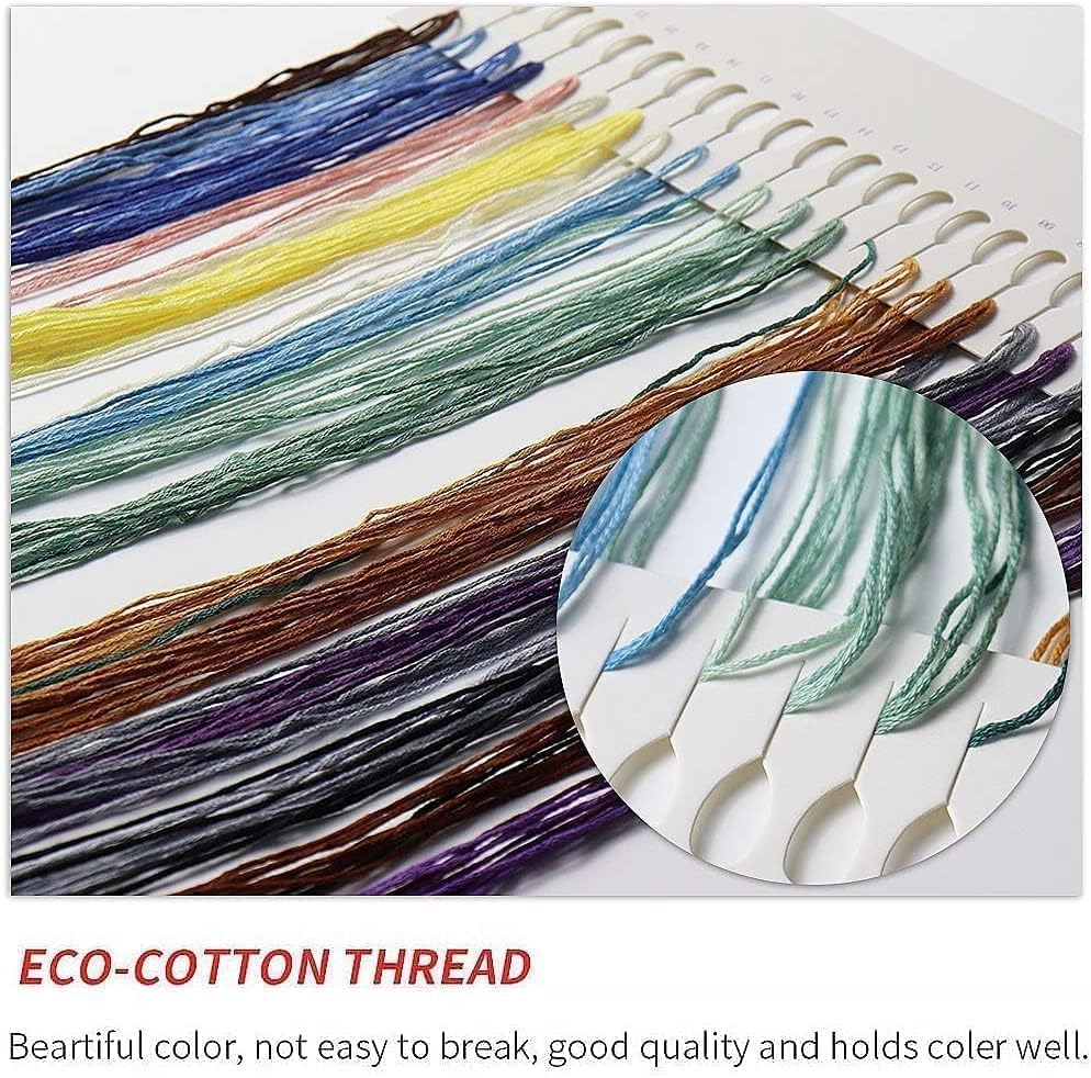 Starry Night Stamped Cross Stitch Kits - Tree Counted Cross Stitch Kits for Beginners Adults Needlepoint Moon Cross-Stitch Patterns Dimensions Needlecrafts Embroidery Kits Arts and Crafts