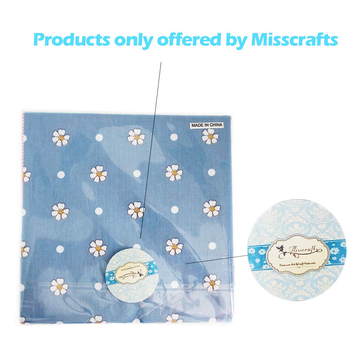 Quilting Fabric, Misscrafts 100pcs 6" x 6" (15x15cm) Cotton Craft Fabric Bundle Squares Patchwork Pre-Cut Quilt Squares for DIY Sewing Scrapbooking Quilting Dot Pattern