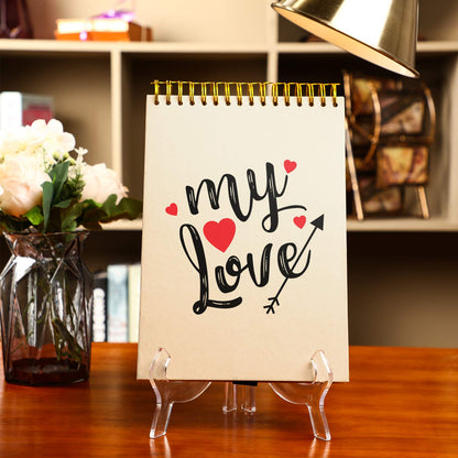 3 Pieces 4.5/7/9.8 Inch Clear Acrylic Easels Display Stands Plate Stands Holders to Display Pictures or Other Items for Weddings, Birthdays, Home Decoration, Tables