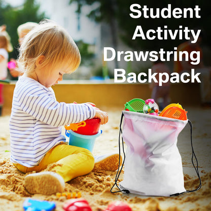 30 Pcs Blank Sublimation Drawstring Bags Drawstring Backpack Bulk Heat Press Reusable Polyester Sublimation Bags Cinch Sackpack for Gym Sport DIY Craft, White