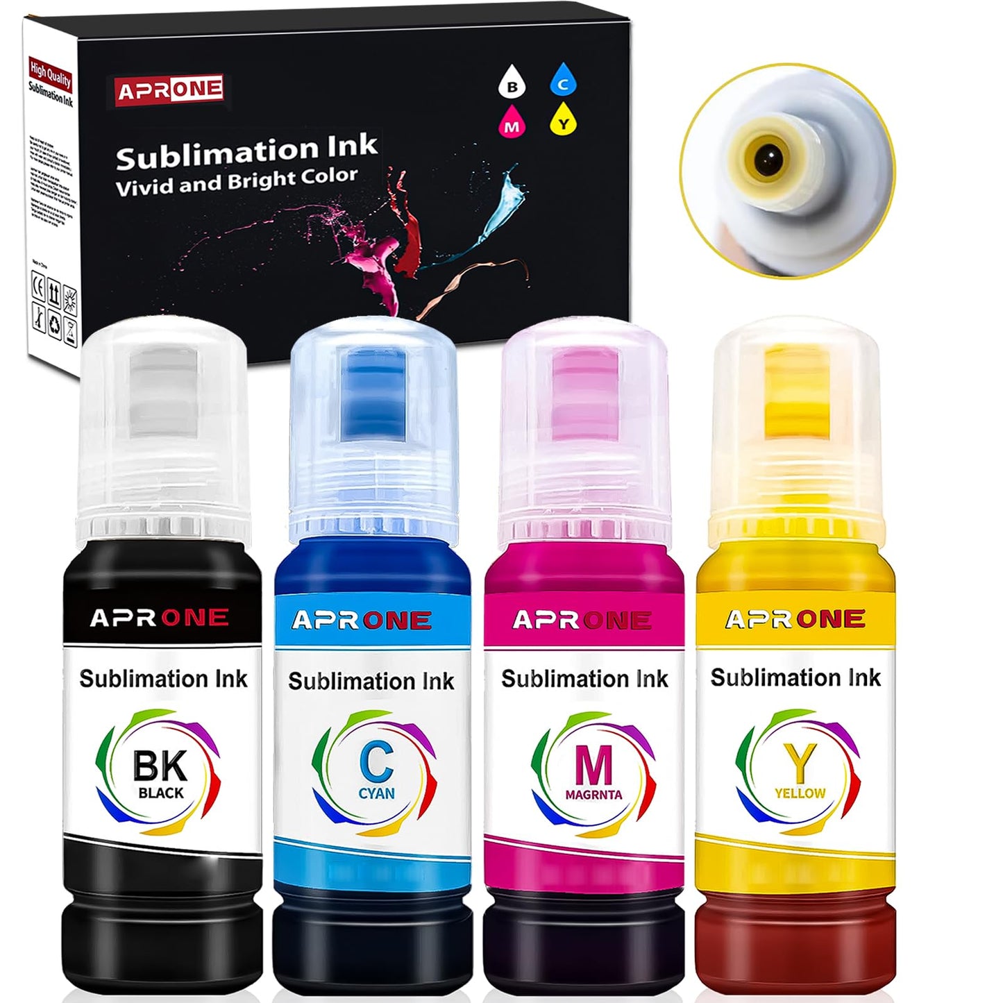 400ML Autofill Syringe-Free Sublimation Ink Compatible for ET-2400 ET-2720 ET-2760 ET-4800 ET-2850 ET-2800 ET-3850 ET-2803 ET-2750 ET-3760 ET-15000 (Anti-UV/ICC Free)