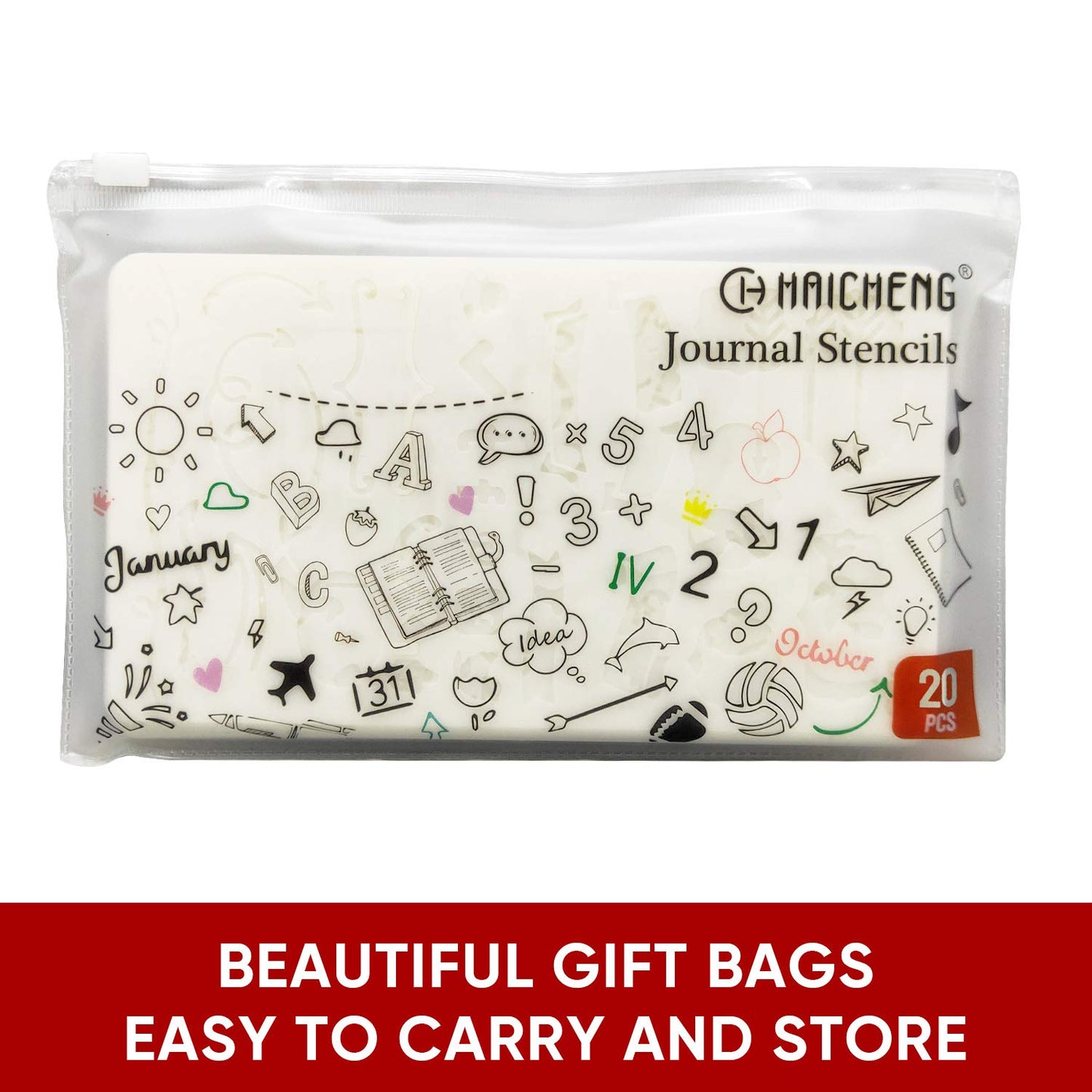 30 PCS Journal Stencils, Planner Stencils for Junk Journal Notebook Diary Scrapbook DIY Drawing Template Journal Stencil 4x7 Inch