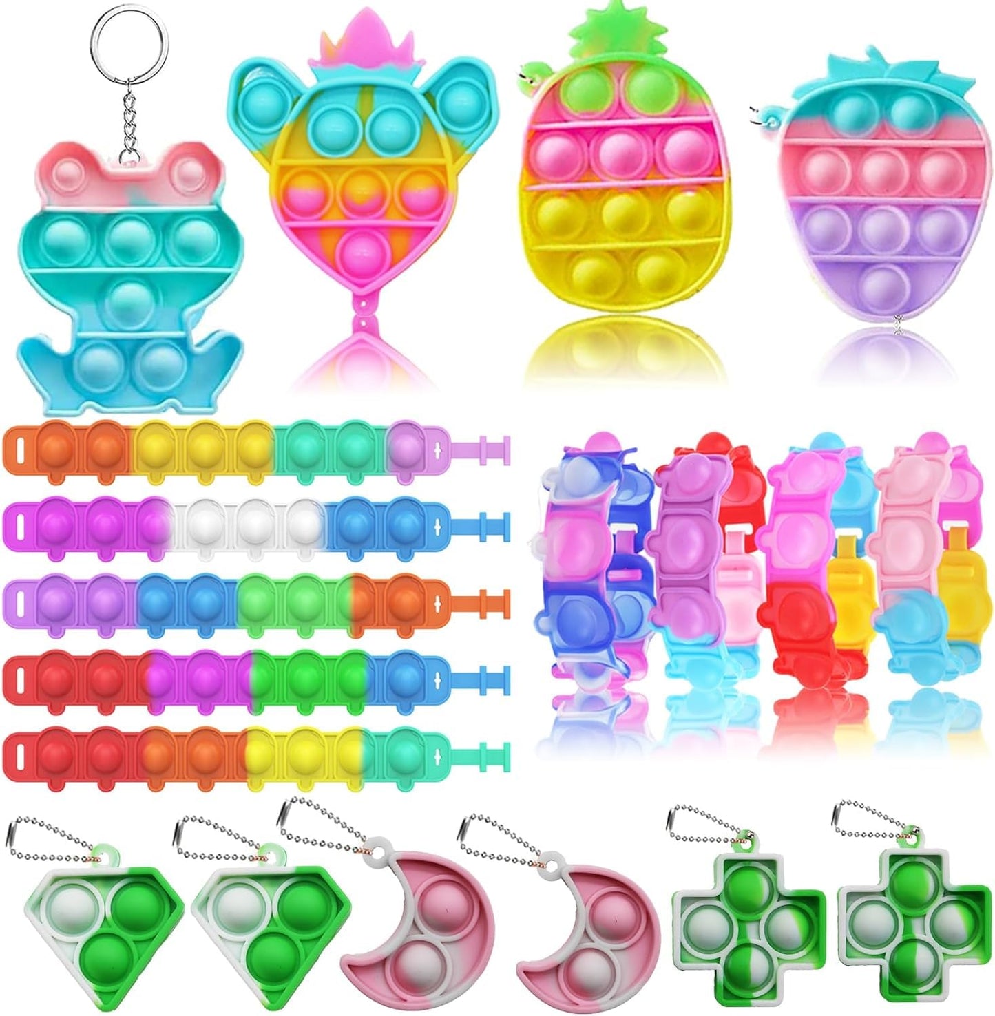 120 Pcs Party Favors for Kids 4-8-12, Pop Fidget Toys, Treasure Box Toys, Classroom Prizes, Pinata Filler Goodie Bag Stuffers, Treasure Chest, Carnival Prizes, Prize Box Toys for Boys Girls