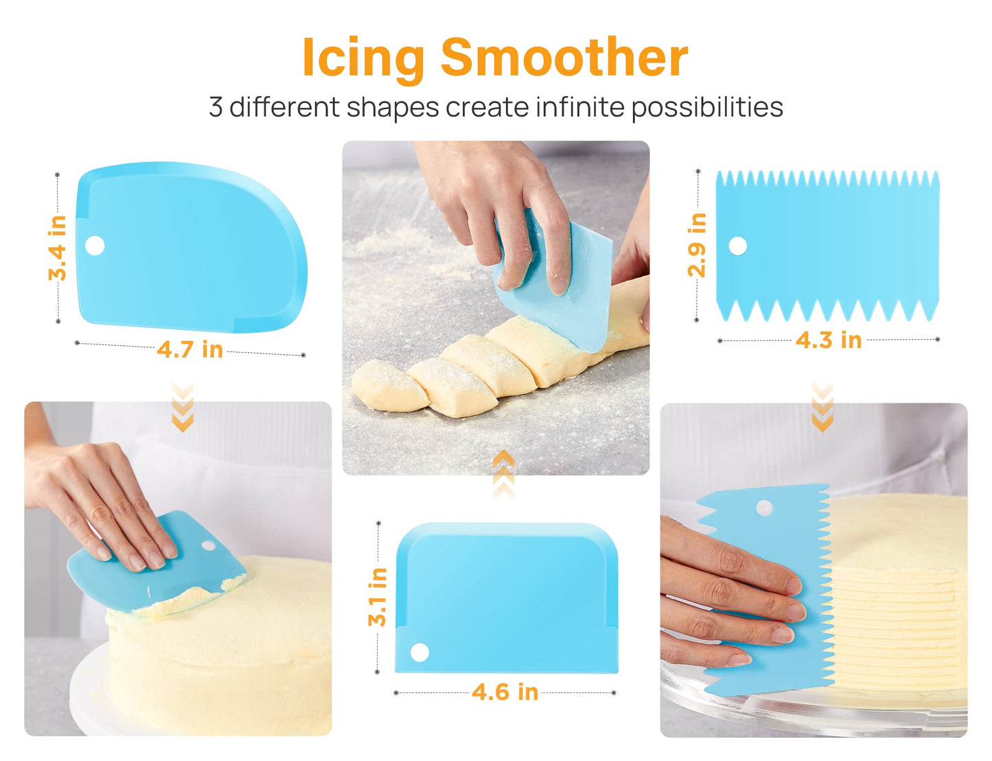 42pcs Piping Bags and Tips Set, Cake Decorating Supplies Kits for Baking with 30 Numbered Frosting Icing Tips, 2 Reusable Pastry Bags, Easy Carry Storage Box and Other Baking Tools