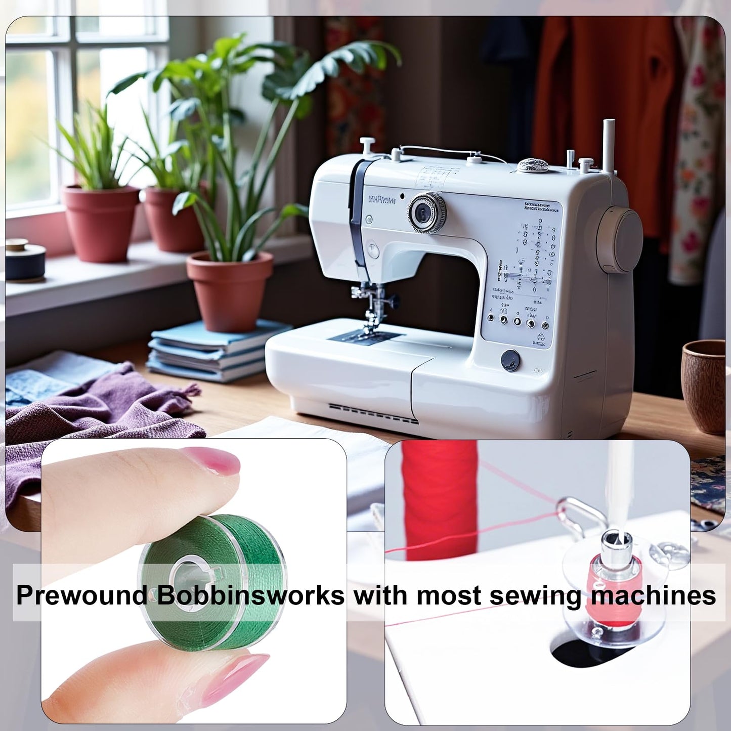 210 Pcs Prewound Bobbin Thread, 36 Colors Sewing Thread, Polyester Thread, SizeA Class15 Bobbin Singer/Brother/Janome/Embroidery Machine