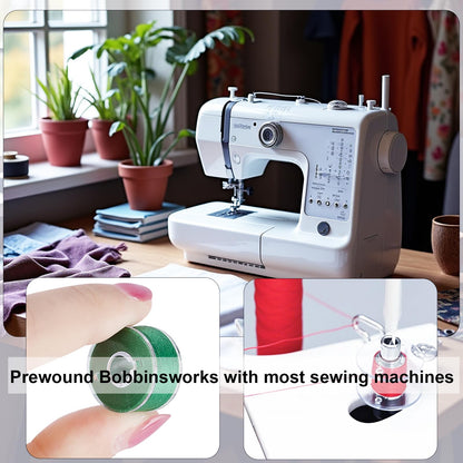 210 Pcs Prewound Bobbin Thread, 36 Colors Sewing Thread, Polyester Thread, SizeA Class15 Bobbin Singer/Brother/Janome/Embroidery Machine