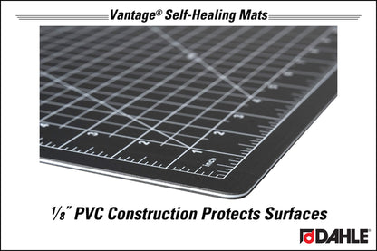 Vantage 10671 Premium Self-Healing Cutting Mat, 12"x18", 1/2" Grid, 5 Layers for Max Healing, Perfect for Crafts & Sewing, Black