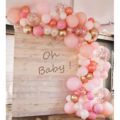 Rose Gold Balloons 140 Pack 12 Inch Gold and Pink Balloons and Pink Confetti Balloons Garland Arch Kit for Bridal Shower Baby Shower Party Decoration