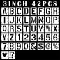 42Pcs Letter Stencils 3 inch, Symbol Numbers Craft Stencils, Reusable Alphabet Templates Interlocking Stencil Kit for Painting on Wood, Wall, Fabric, Rock, Chalkboard, Canvas, Sign, DIY Art Projects