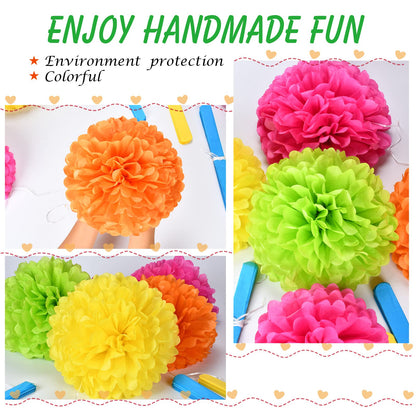 Tissue Pom Pom Paper Flower Ball Party Decorations - 15 Pcs 10, 12, 14 Inch -for Wedding, Birthday, Bridal Shower, Bachelorette, Baby Gift Shower