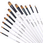 Paint Brushes Set, 12 PCS Artist Brush for Acrylic Oil Watercolor Gouache Artist Professional Painting Kits with Synthetic Nylon Tips White