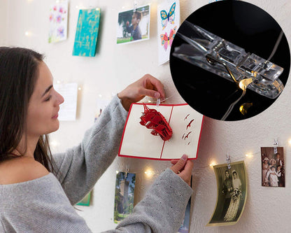 17Ft 50 LED Fairy String Lights with Clear Clips - Perfect for Dorm, Bedroom, Wedding Decor