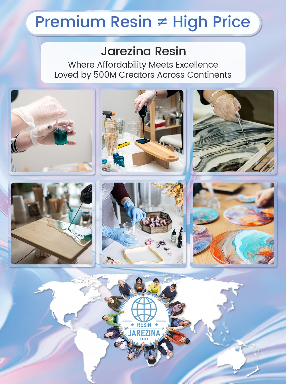 64OZ Epoxy Resin Kit,Crystal Clear Epoxy Resin-Strong and No Bubble,Not Yellowing,Self Leveling Easy Mix 1:1,Suitable for Art Casting,DIY,Jewelry Projects, Wood & Molds