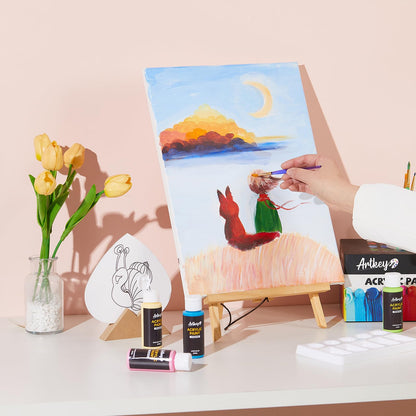 Acrylic Paint Set - 24 colors 2 oz/59 ml Acrylic Paints Professional Artists Painting Kit for Canvases Fabric Rock Leather Easter Egg Wood Ceramic Glass Art Craft Painting