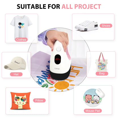 Mini Heat Press, Heat Transfer Machine, Constant Temp Control, Insulated Safety Base, Fits for Crafts, T-Shirt, Hat, Cap, Pillows(White Pink)