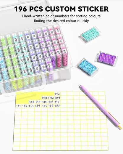 Diamond Painting Storage Containers, Diamond Art Portable Bead Storage Organizer 64 Gird Diamond Painting Accessories (Storage Box)