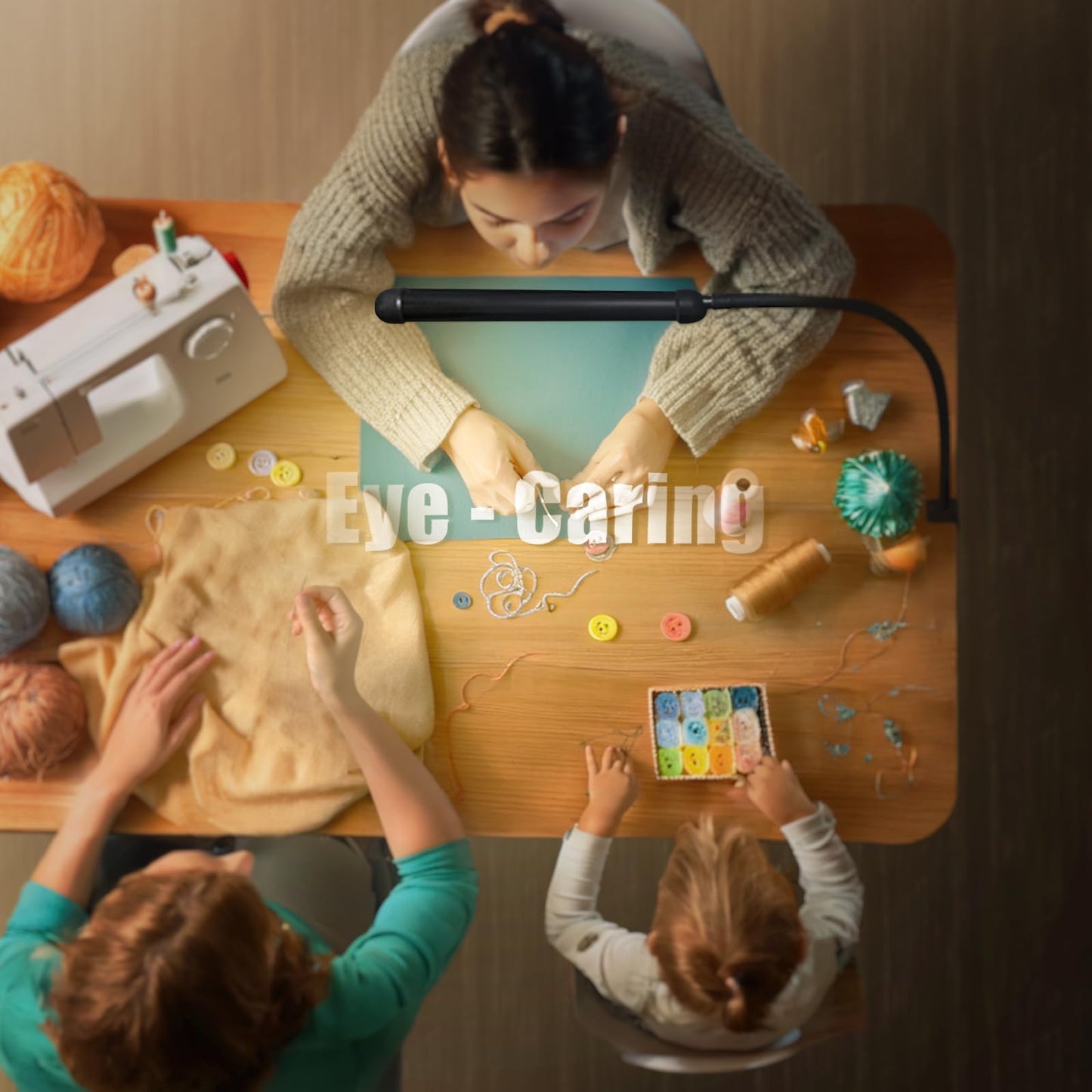 LED Desk Lamp with Clamp, Clamp Light with 30 Adjustable Color Modes, Clip on Light with Long Flexible Gooseneck, Eye Care Lamp Clamp for Study, Work, Home, Office, Black, 12W