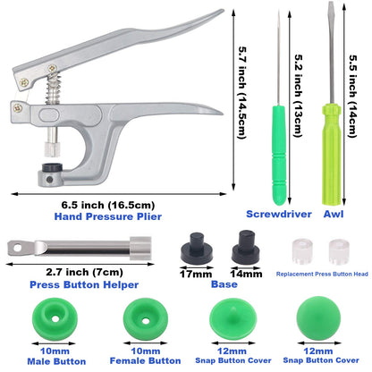 1440Pcs Plastic Snap Buttons No-Sew Snap Fasteners T5 Snaps with Snaps Pliers Kit for Clothing Sewing,Rain Coat,Bibs,Clothes Crafting(24 Colors,360Sets)