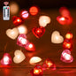 Fairy String Lights 10 Feet LED Red Pink White Heart Shaped Twinkle Fairy Lights 8 Modes Battery Operated for Valentine‘s Day Kids Bedroom Christmas Wedding Indoor Party Decor with Timer