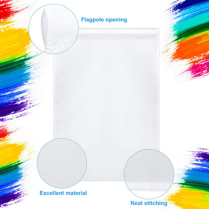 Blank Sublimation Flag Sublimation Garden Flags Yard Banners for DIY Outside Lawn Garden Polyester Banners Courtyard Outdoor Decoration,11.8 x 17.7 Inches(12 Pieces)