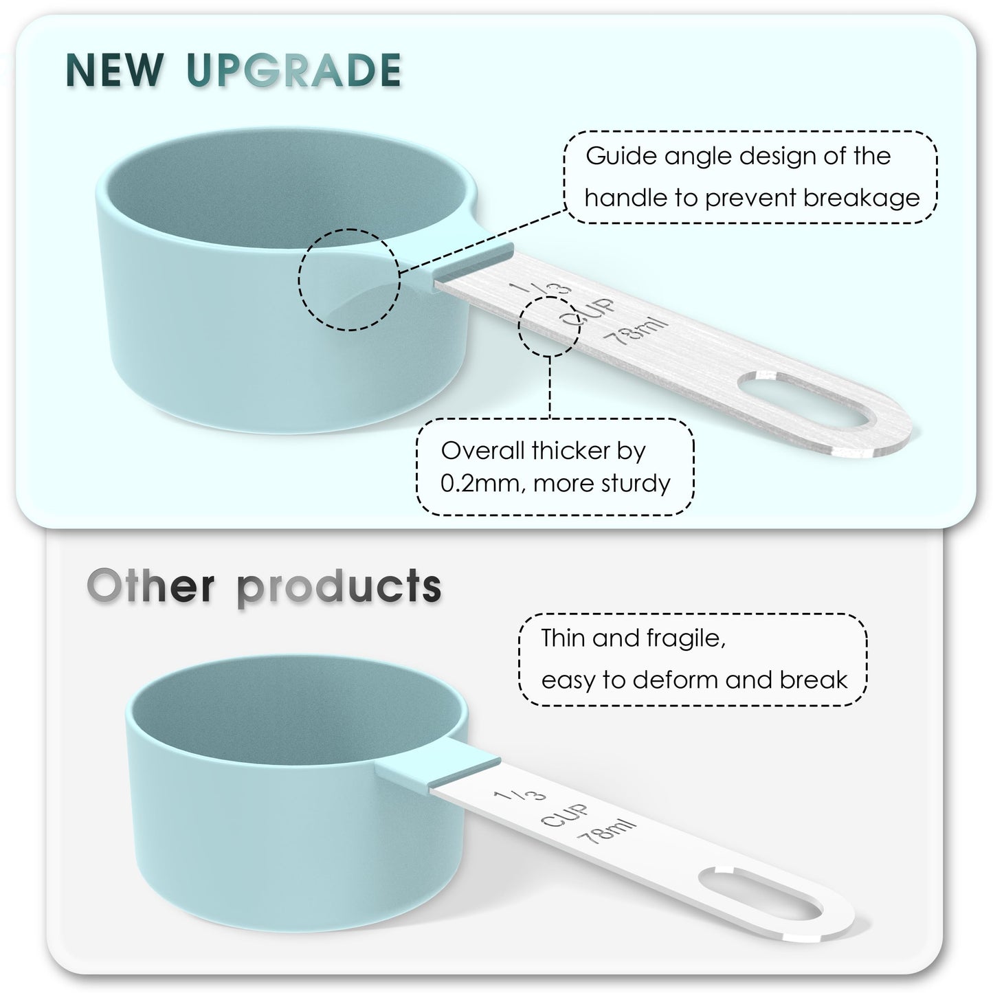 Measuring Cups & Spoons Set, Stackable Cups and Spoons, Nesting Measure Cups with Stainless Steel Handle, Kitchen Gadgets for Cooking & Baking (Black) & Organizer Storage Tote Bag