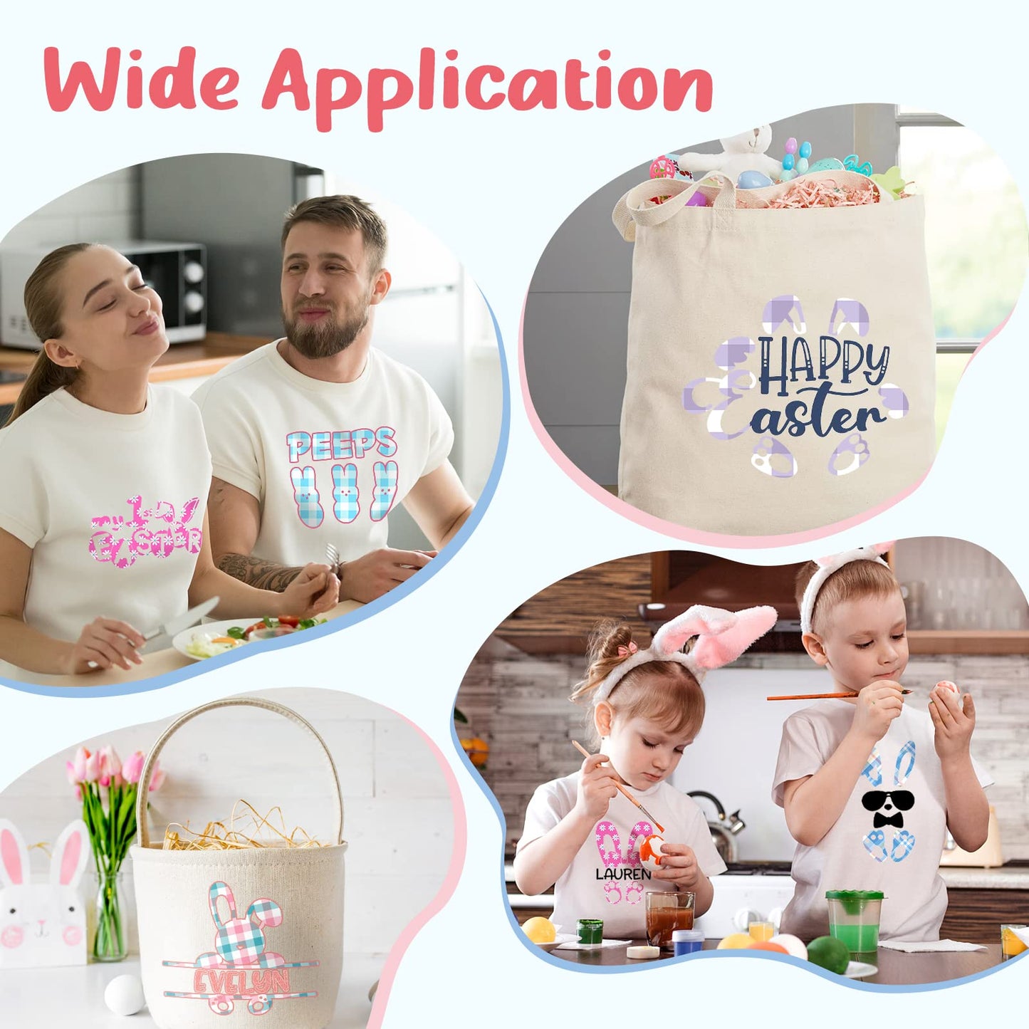 Plaid Heat Transfer Vinyl - 10 Sheets 12x10 Inches Pastel HTV for T-Shirts, Compatible with Cricut or Silhouette Cameo