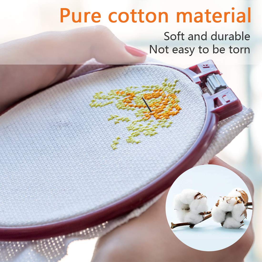 Classic Reserve Aida Cross Stitch Fabric, 14 Count White Cotton Cloth for Embroidery (59 x 39 Inch)