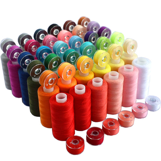 72 PCS Sewing Thread Assortment, 36 Color Thread for Sewing Machine with 36 Same Color Bobbins, Polyester Thread 400 Yards/Spool (72)