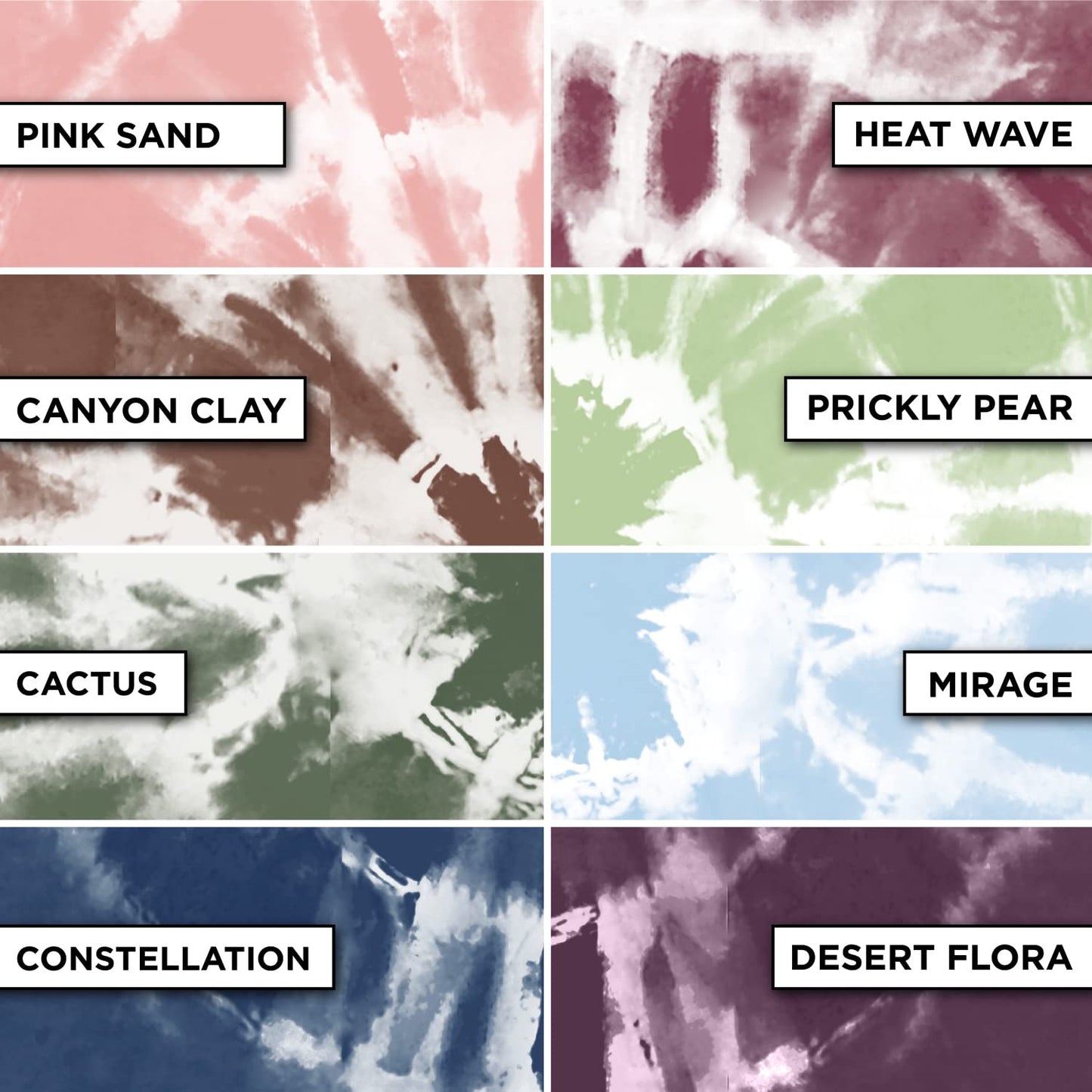 One-Step Tie-Dye Kit, Desert Colors, Easy Craft Activity, Permanent Fabric Designs, 8-Color
