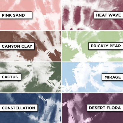 One-Step Tie-Dye Kit, Desert Colors, Easy Craft Activity, Permanent Fabric Designs, 8-Color