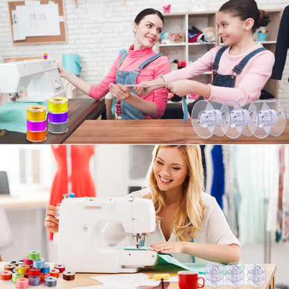 25 Pcs Bobbins for Sewing Machine, Sa156 Bobbins, Bobbins Class 15, Sewing Accessories, Plastic Bobbin with Case(1 Box)