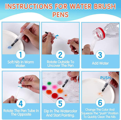 Watercolor Paint,48 Colors Washable Watercolor Paint Set With Brush, Refillable Water Brush Pen, Palette, and Water-Washable Paints for Kids, Adults and Artists.