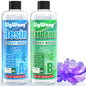 Epoxy Resin - 17.6OZ Newly Crystal Clear Coating Kit, Not Yellowing No Bubble Self Leveling Easy Mix 1:1 Ratio, 2 Part Casting Resin for Art, Craft, Jewelry Making, River Tables, DIY Gifts