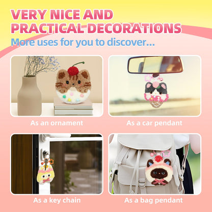 embroidery kit for beginners,punch needle kits,punch needle kits adults beginner,punch needle kit for beginners,including printed patterns, needles, easy to follow instructions, and videos-Cat Family