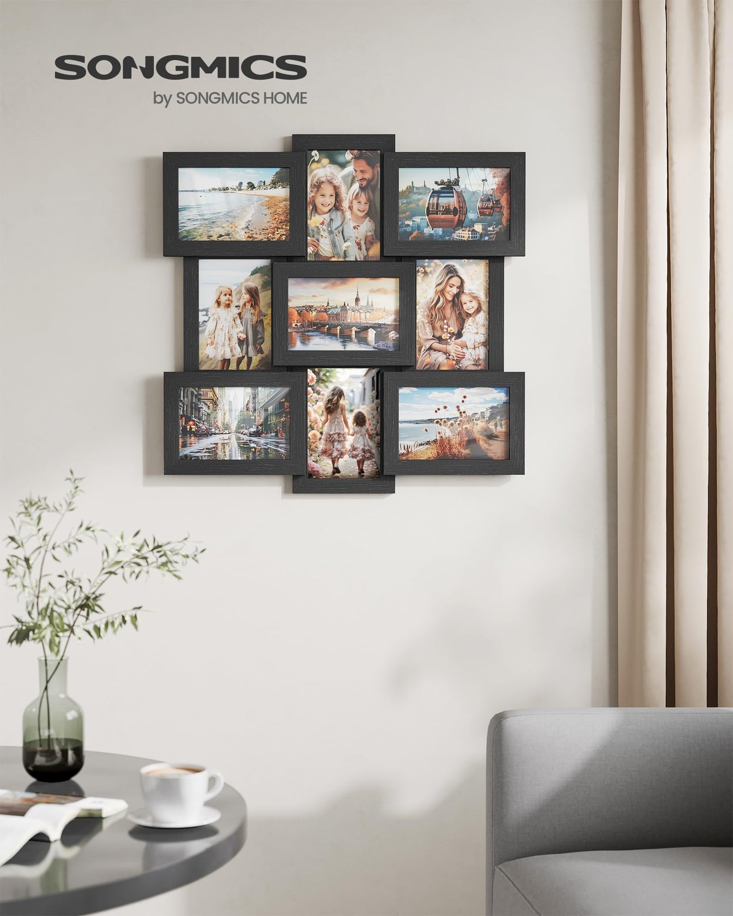 4x6 Collage Picture Frames for Wall Decor, 9 Pack Family Photo Collage Frame Set for Gallery, Glass Front, Assembly Required, Ink Black