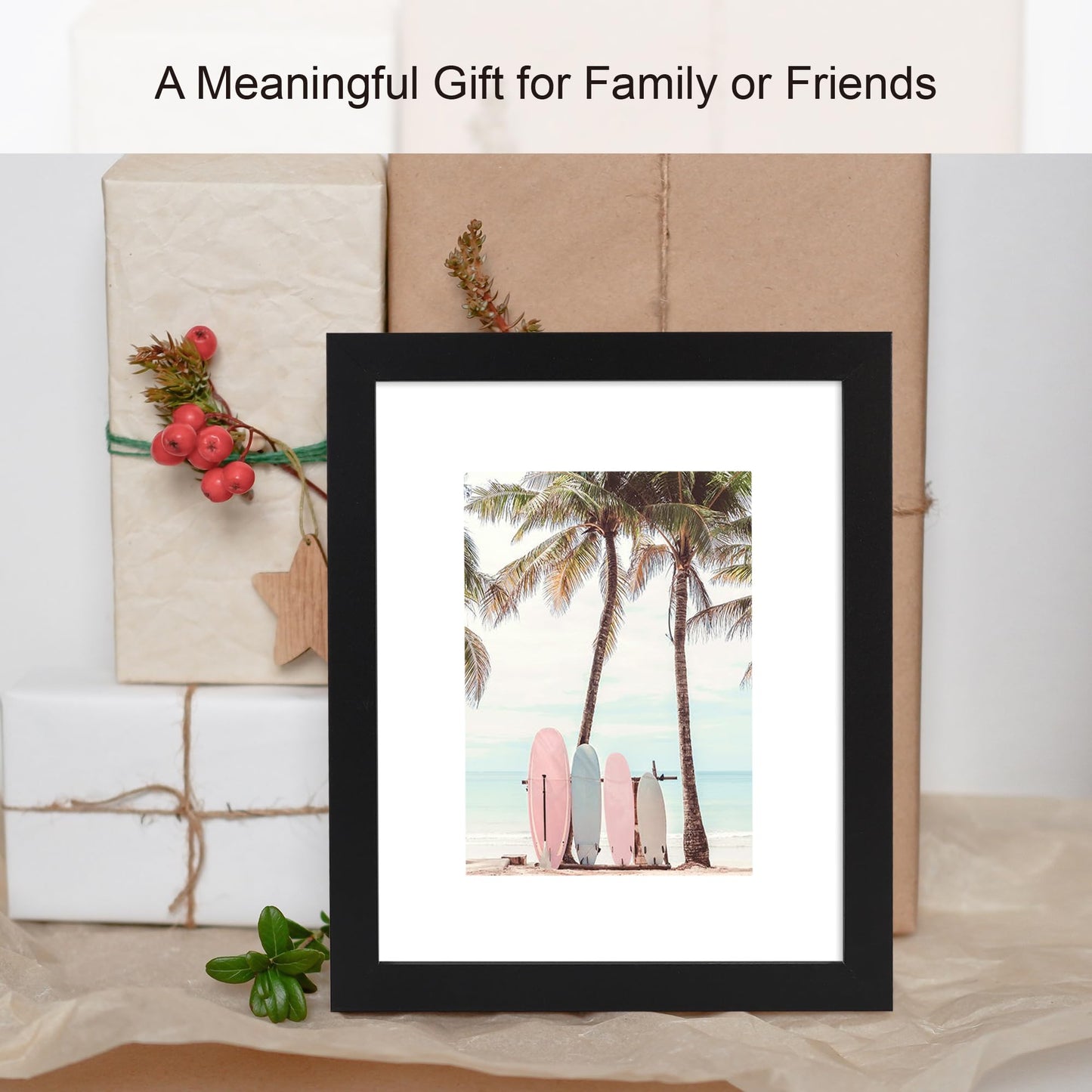 4x6 Picture Frame (4 Pack, Black), Made of Real Glass and Wooden Frame - Display Pictures 3.5x5 with Mat or 4x6 Without Mat, 4 by 6 Photo Frames TableTop Display and Wall Mounting