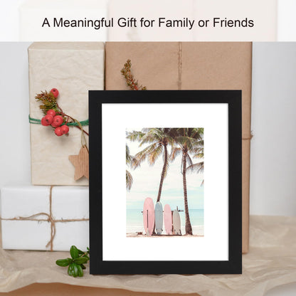 4x6 Picture Frame (4 Pack, Black), Made of Real Glass and Wooden Frame - Display Pictures 3.5x5 with Mat or 4x6 Without Mat, 4 by 6 Photo Frames TableTop Display and Wall Mounting